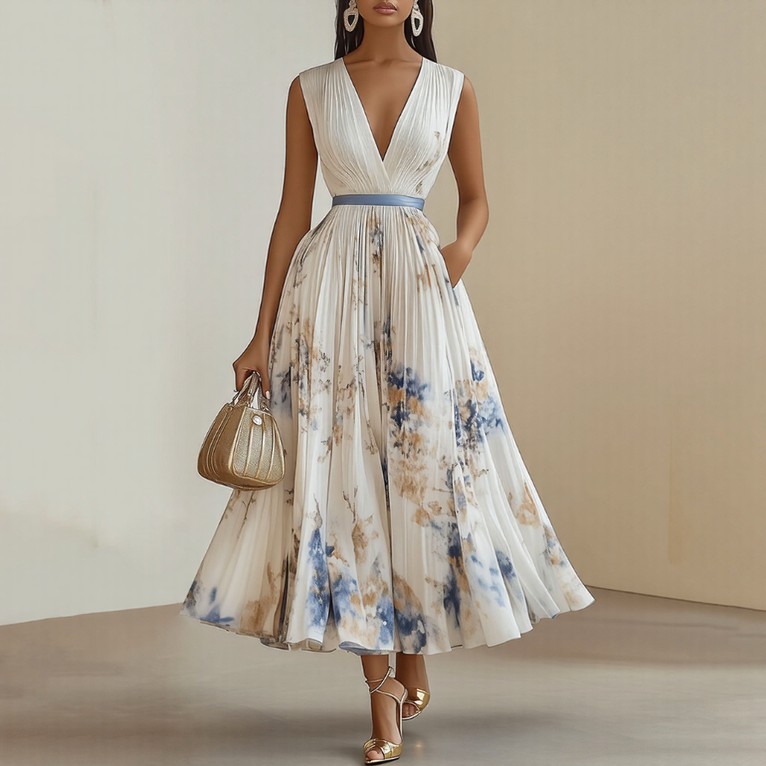 Judith | Elegant Pleated Maxi Dress
