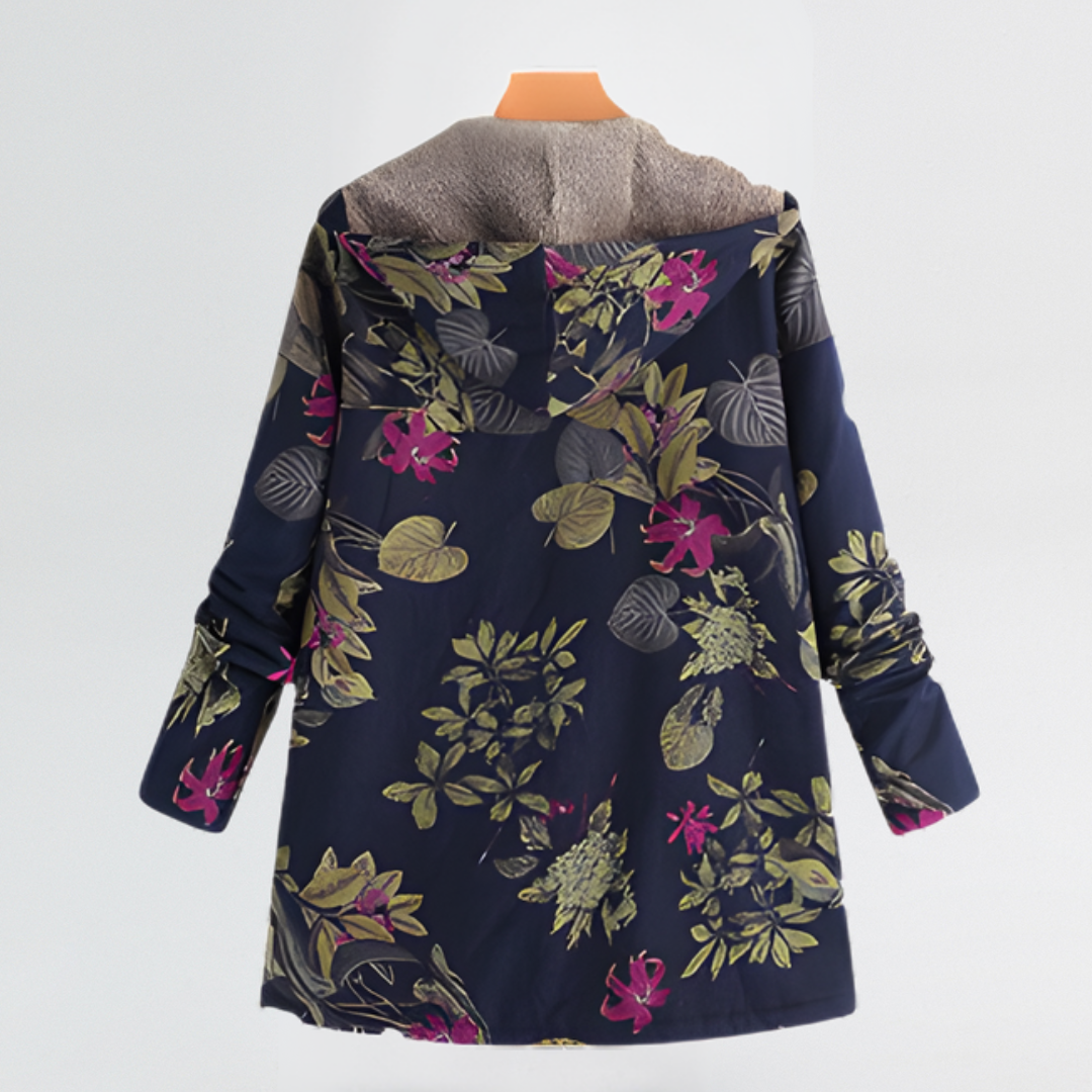 Rosalie | Cosy Floral Hooded Jacket with Relaxed Fit