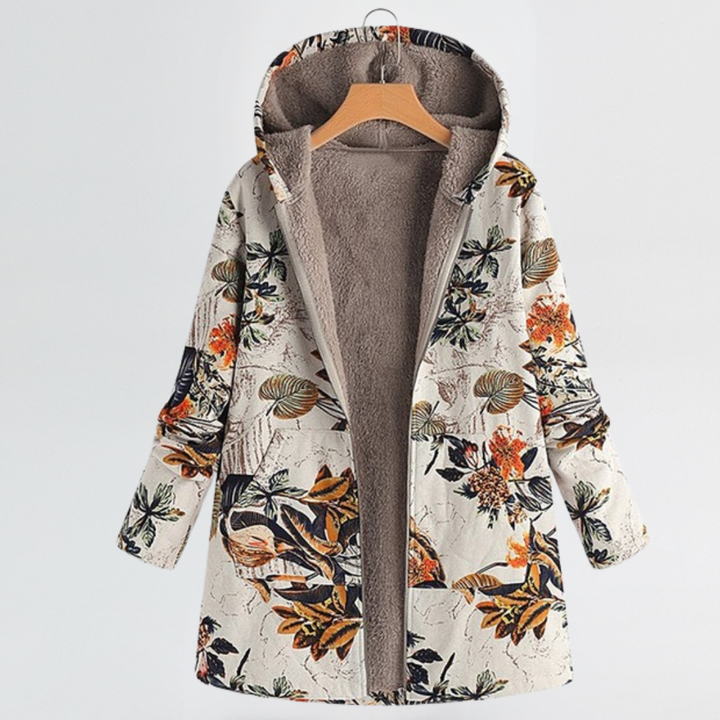Rosalie | Cosy Floral Hooded Jacket with Relaxed Fit