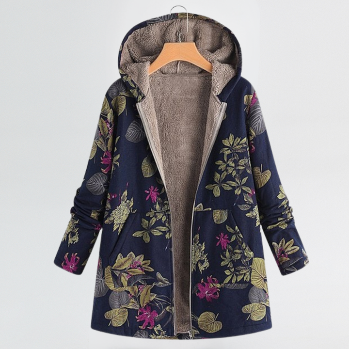 Rosalie | Cosy Floral Hooded Jacket with Relaxed Fit