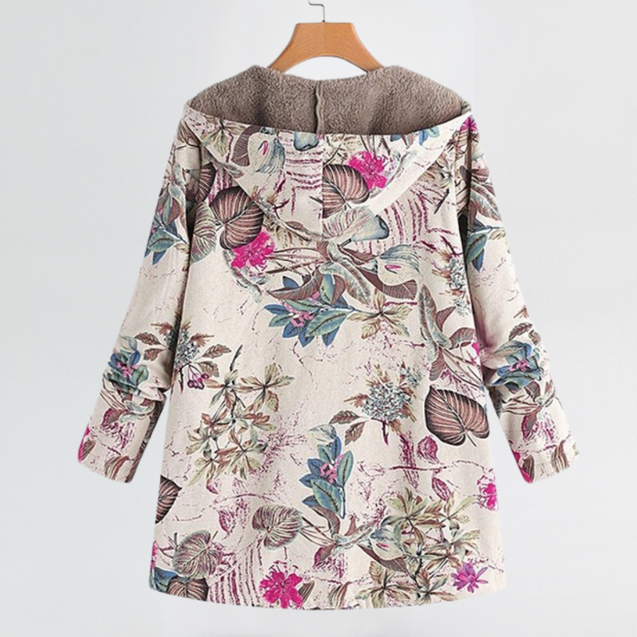 Rosalie | Cosy Floral Hooded Jacket with Relaxed Fit