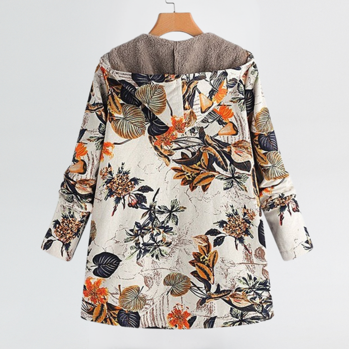 Rosalie | Cosy Floral Hooded Jacket with Relaxed Fit