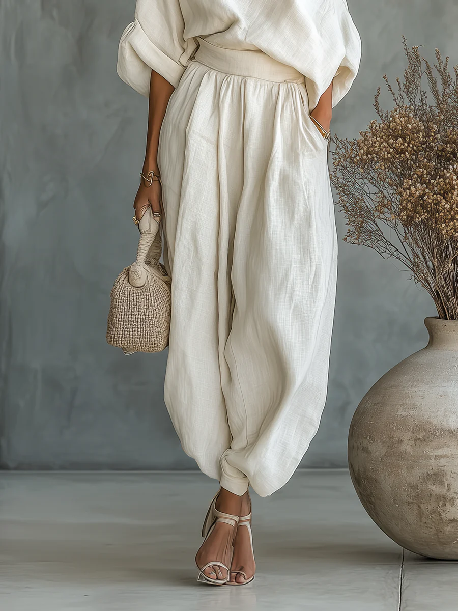 Beatrice | Completo monospalla drappeggiato