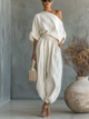 Beatrice | Completo monospalla drappeggiato