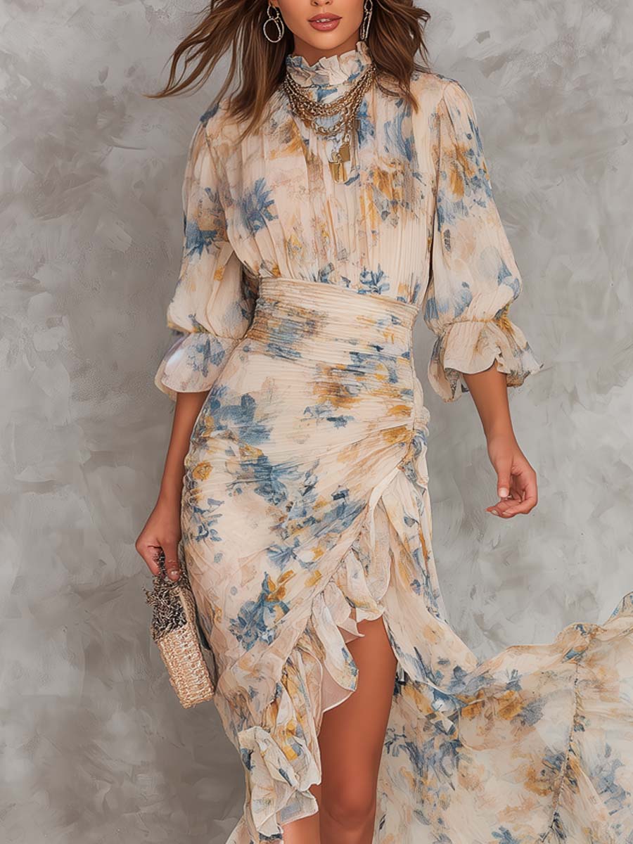 Emma | Abito Chiffon Beige