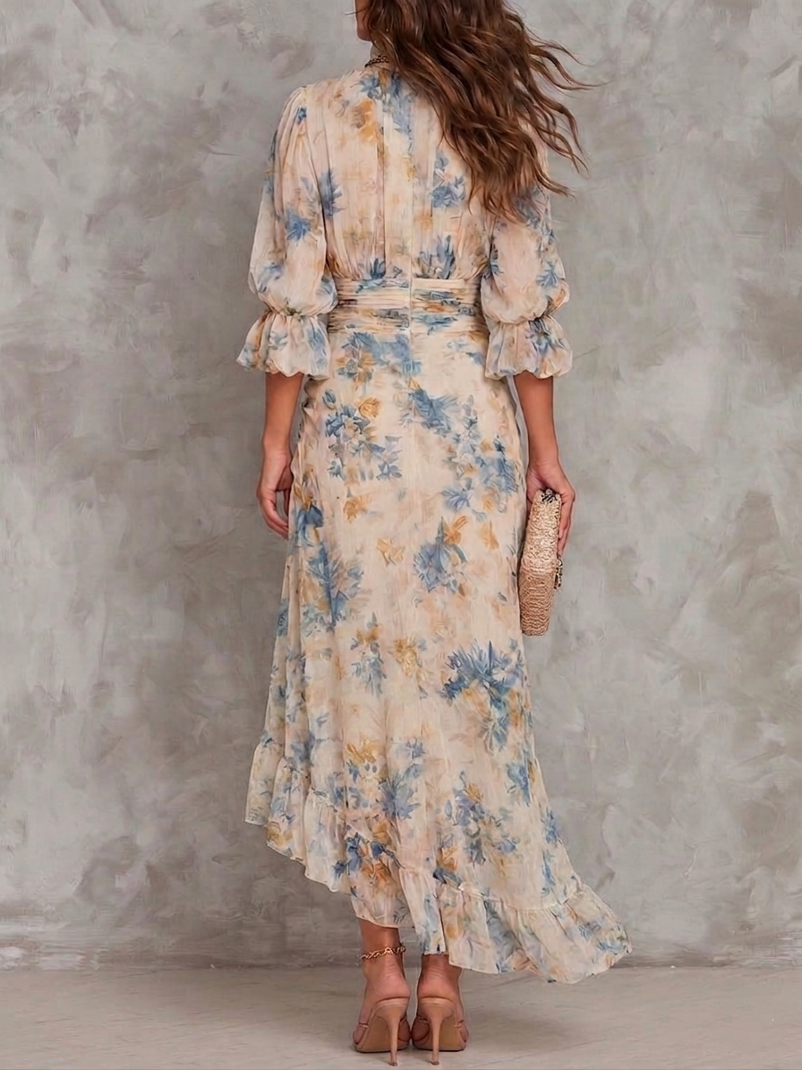 Emma | Abito Chiffon Beige