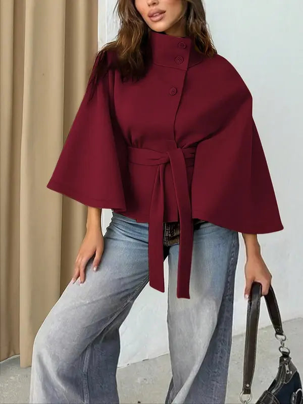 THELMA™ - Cappotto a mantella in lana da donna con fibbia frontale, ideale per l'autunno e l'inverno