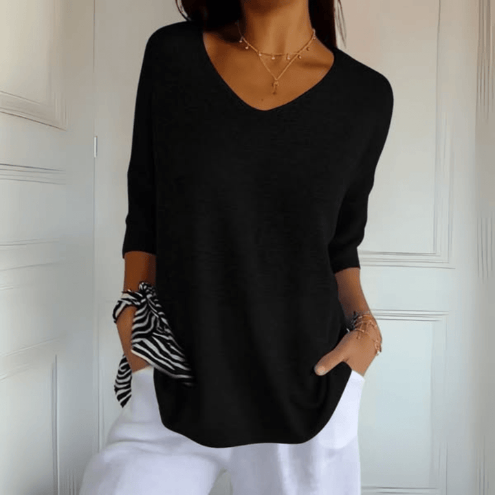 Patricia | Top lavorato a maglia con scollo a V
