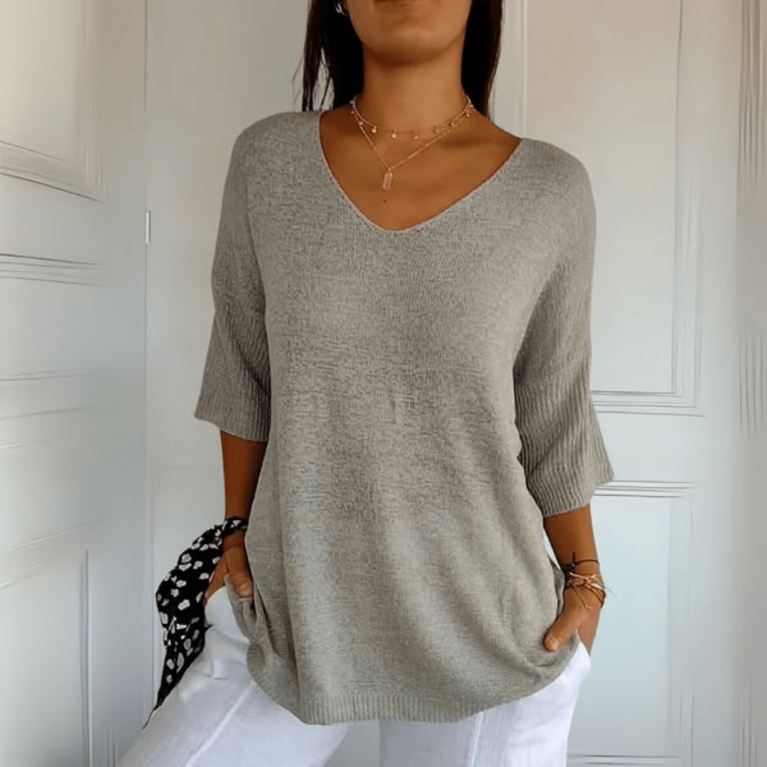 Patricia | Top lavorato a maglia con scollo a V