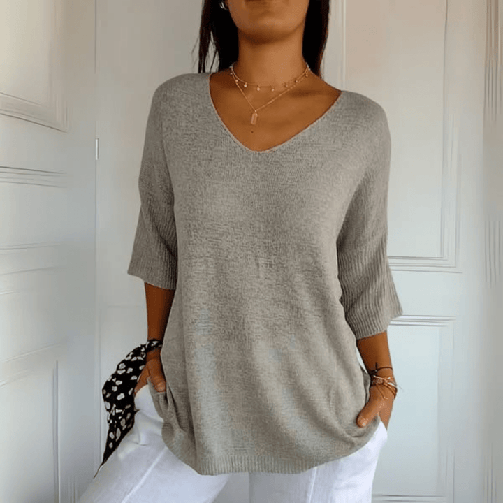Patricia | Top lavorato a maglia con scollo a V