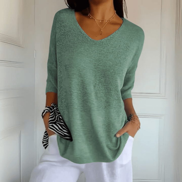 Patricia | Top lavorato a maglia con scollo a V
