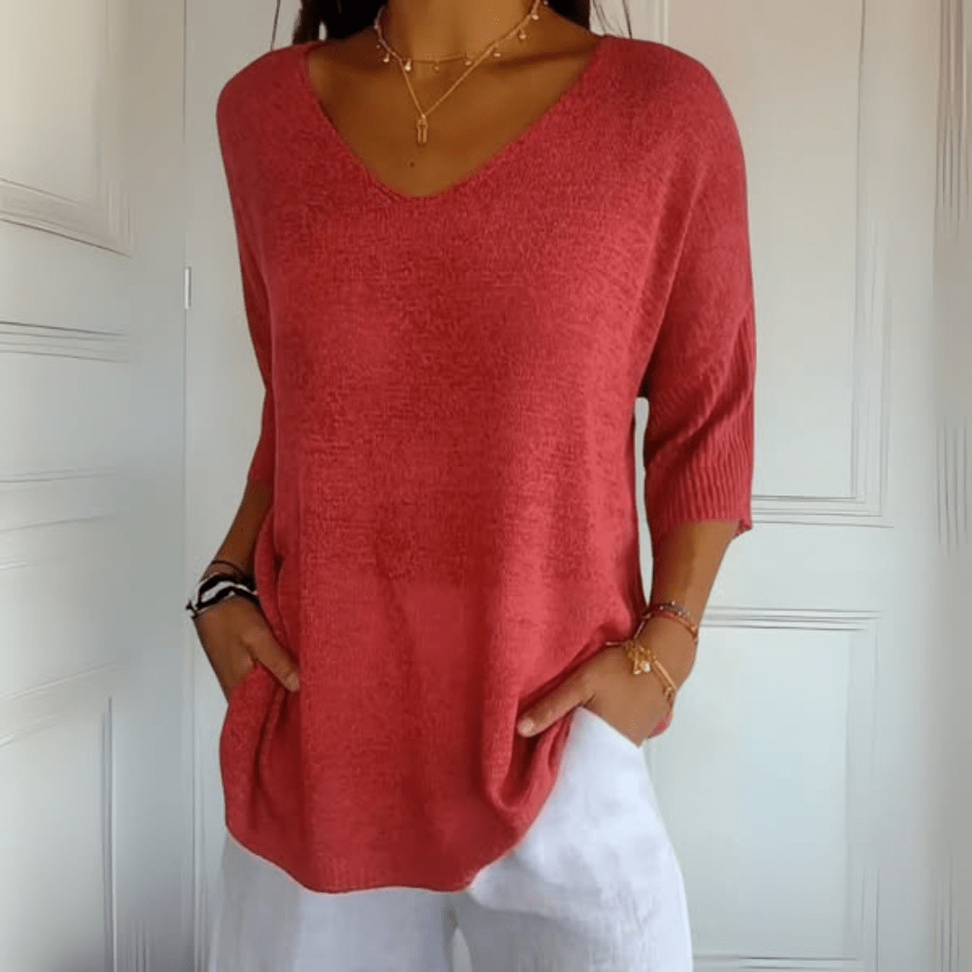 Patricia | Top lavorato a maglia con scollo a V