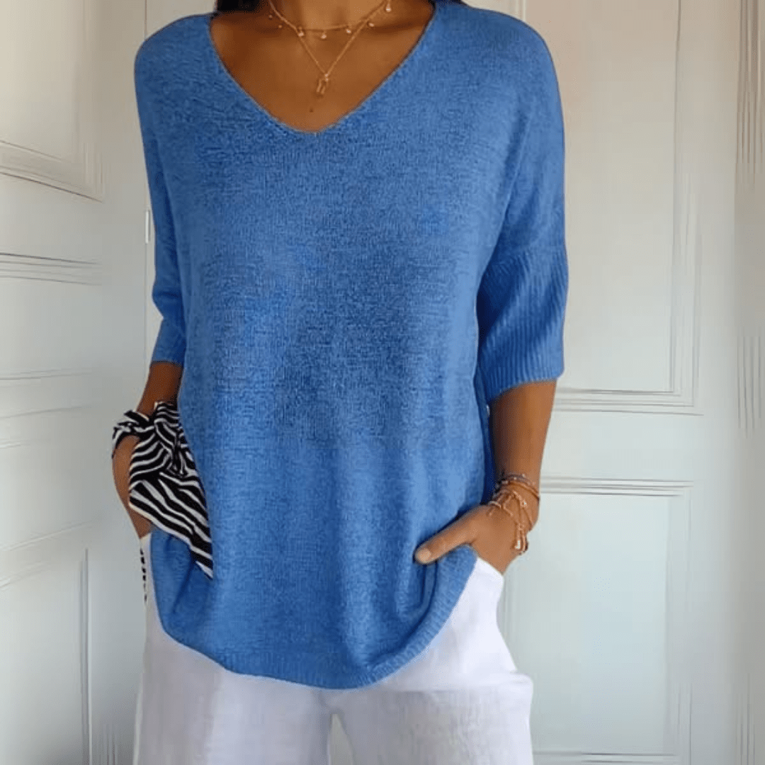 Patricia | Top lavorato a maglia con scollo a V