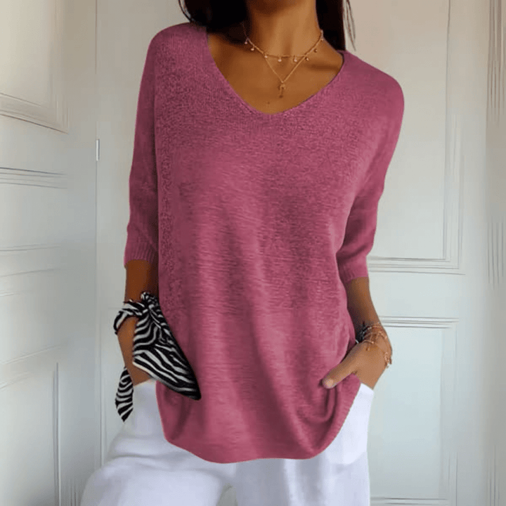 Patricia | Top lavorato a maglia con scollo a V