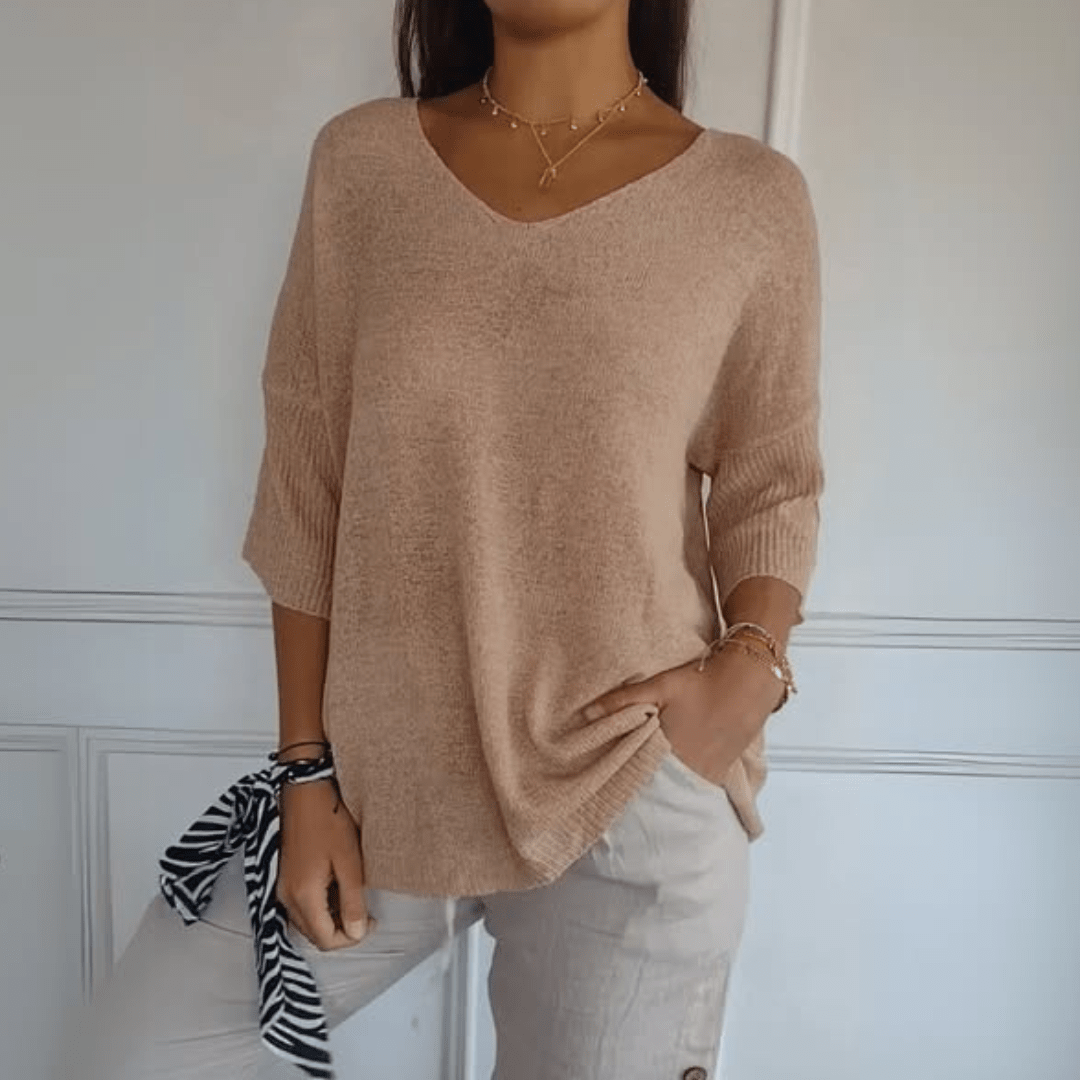 Patricia | Top lavorato a maglia con scollo a V