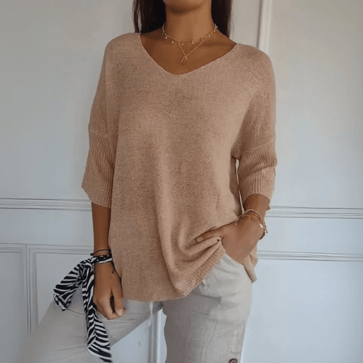 Patricia | Top lavorato a maglia con scollo a V