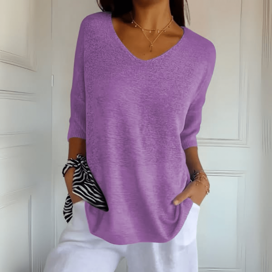 Patricia | Top lavorato a maglia con scollo a V