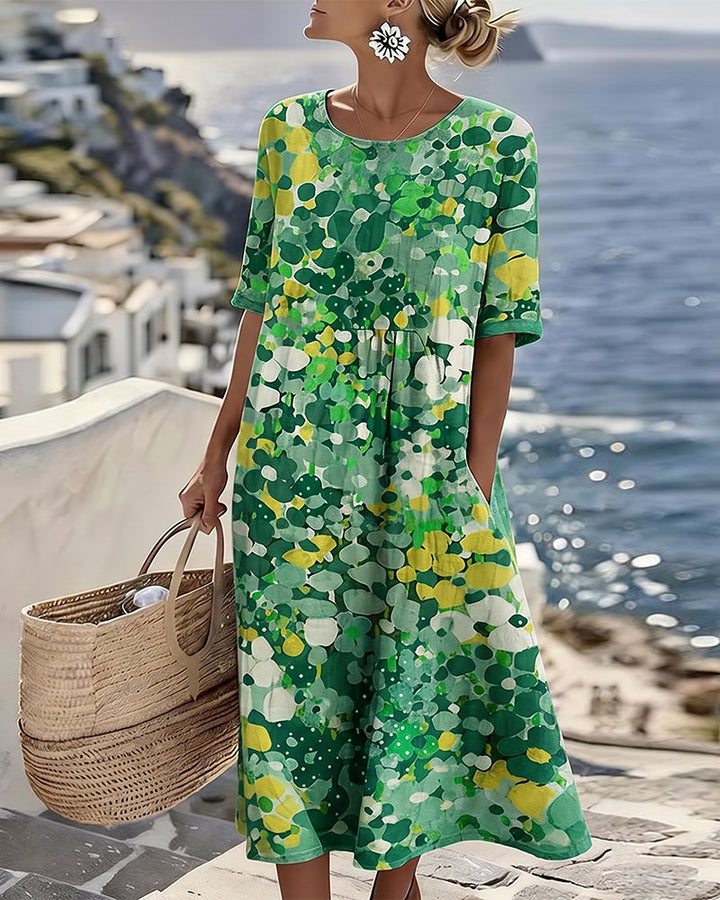 ELENA™ - ABITO MIDI ESTIVO FLOREALE ED ELEGANTE