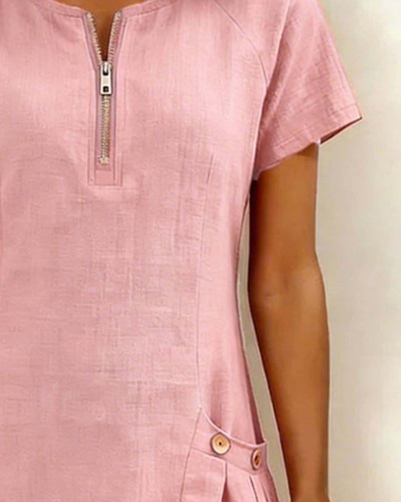 L'abito Amelia | Con zip e tasche in cotone
