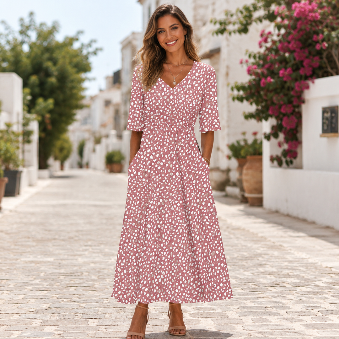 Francesca | Abito Midi Elegante con Design Nascondipancia
