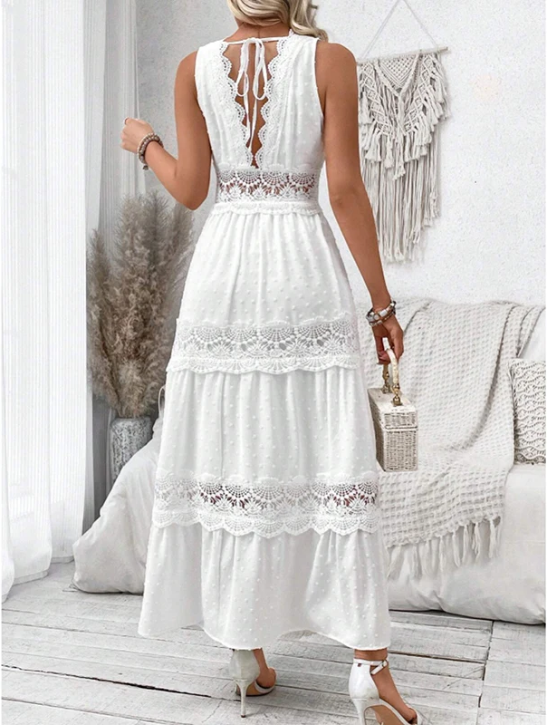MAIKA™ - Vestito con scollo a V in pizzo