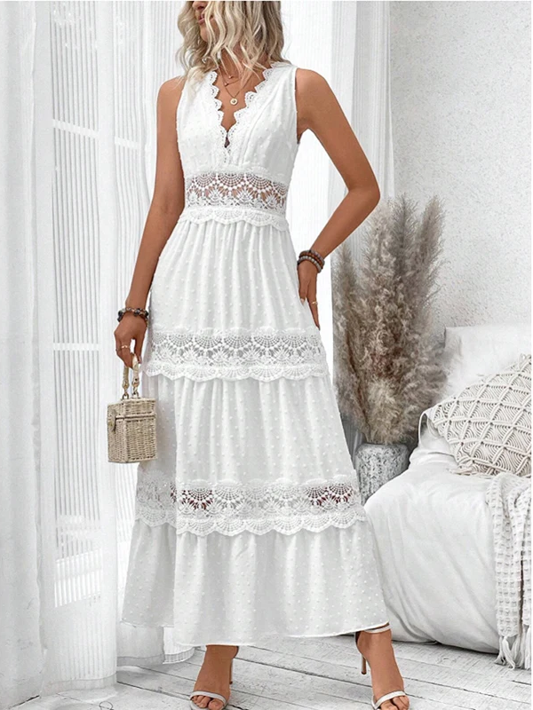 MAIKA™ - Vestito con scollo a V in pizzo