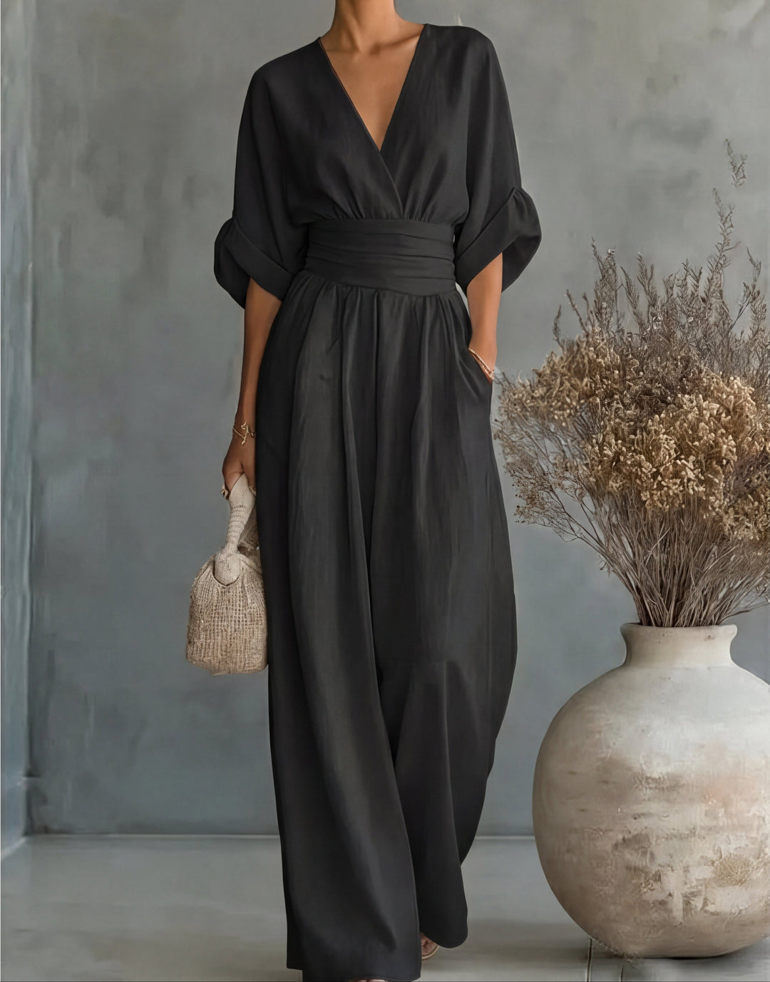 Elisa | Jumpsuit Elegante Fluida con Scollo a V