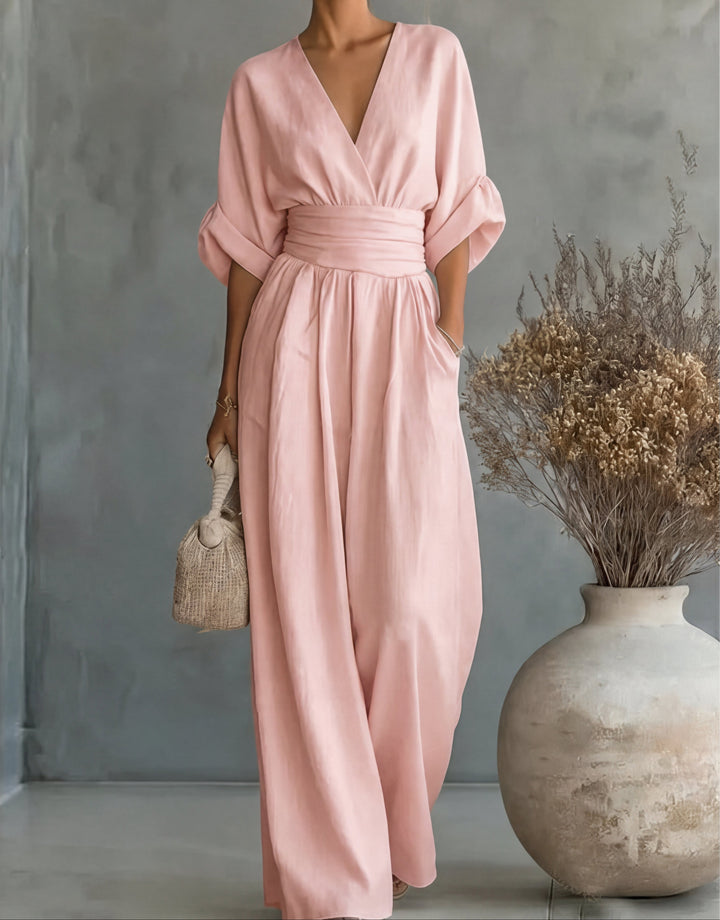 Elisa | Jumpsuit Elegante Fluida con Scollo a V