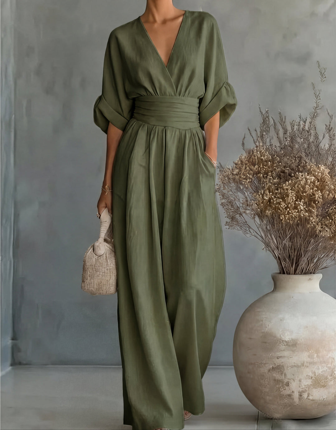 Elisa | Jumpsuit Elegante Fluida con Scollo a V