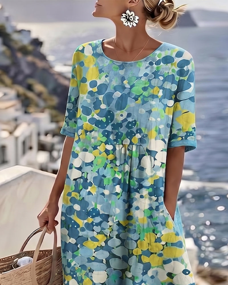 ELENA™ - ABITO MIDI ESTIVO FLOREALE ED ELEGANTE