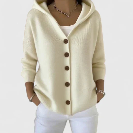 CARDIGAN EMMA IN MAGLIA CON CAPPUCCIO