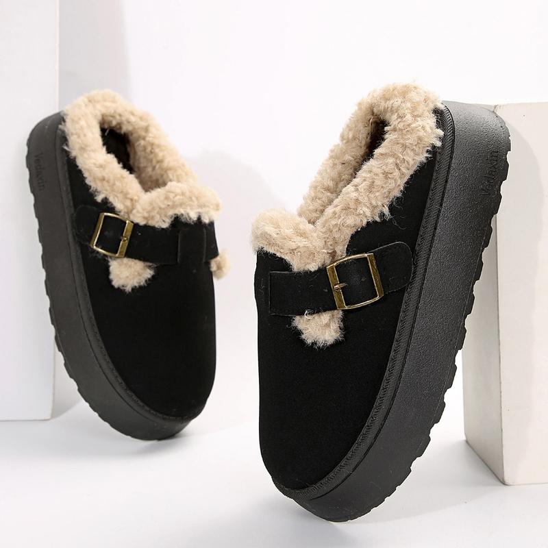 ELLA™ - Stivaletti Pantofola in Camoscio Felpato con Fibbia da Donna