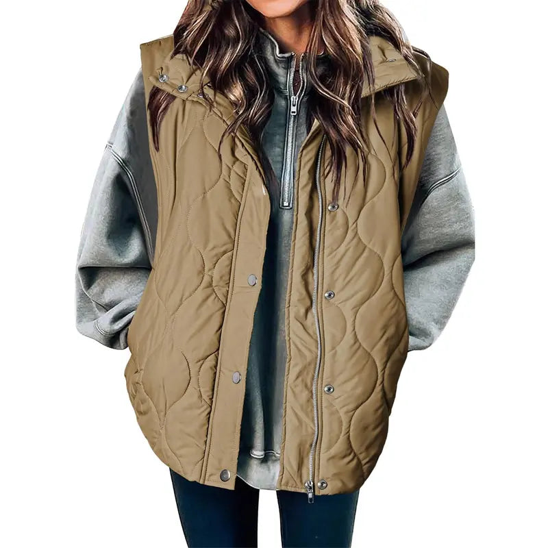 LIBBY™ - Gilet da donna casual imbottito trapuntato oversize leggero