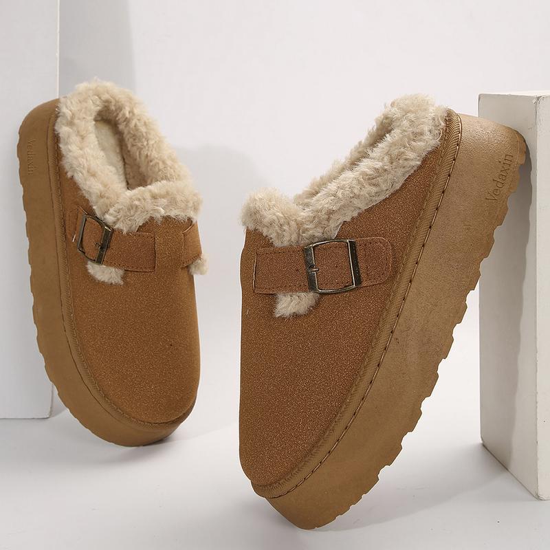 ELLA™ - Stivaletti Pantofola in Camoscio Felpato con Fibbia da Donna