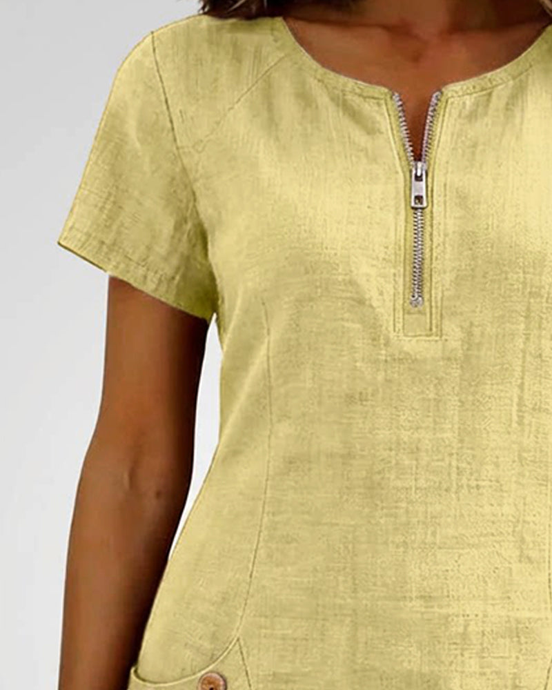 L'abito Amelia | Con zip e tasche in cotone