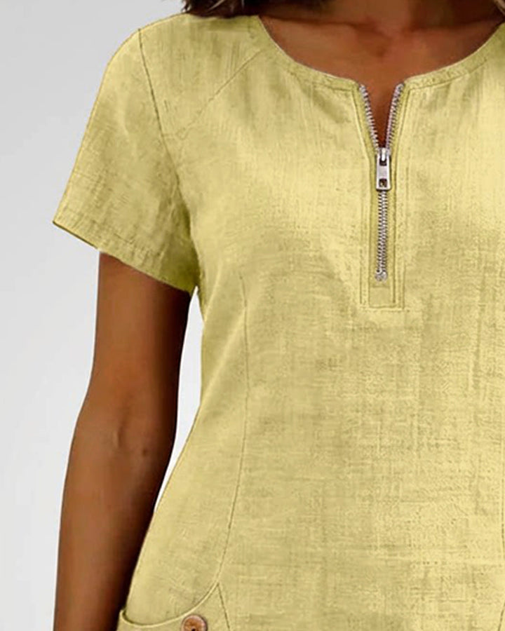 L'abito Amelia | Con zip e tasche in cotone