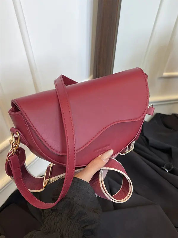 GABI™ - Borsa a tracolla piccola e semplice, versatile, con patta, da portare a tracolla o a spalla