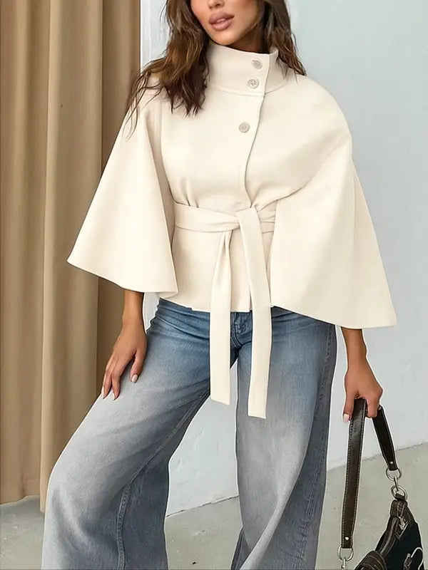 THELMA™ - Cappotto a mantella in lana da donna con fibbia frontale, ideale per l'autunno e l'inverno