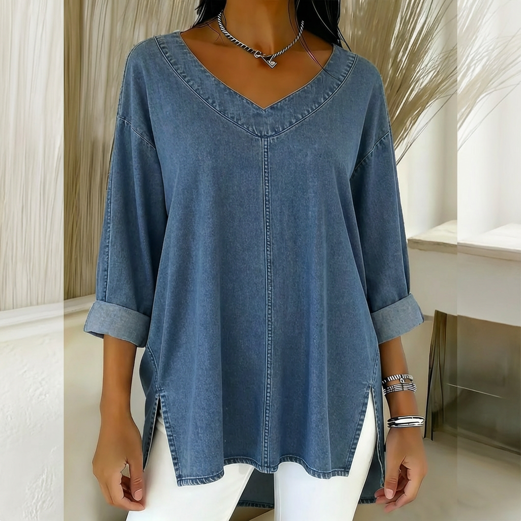 Lucy | Elegante Top in Denim