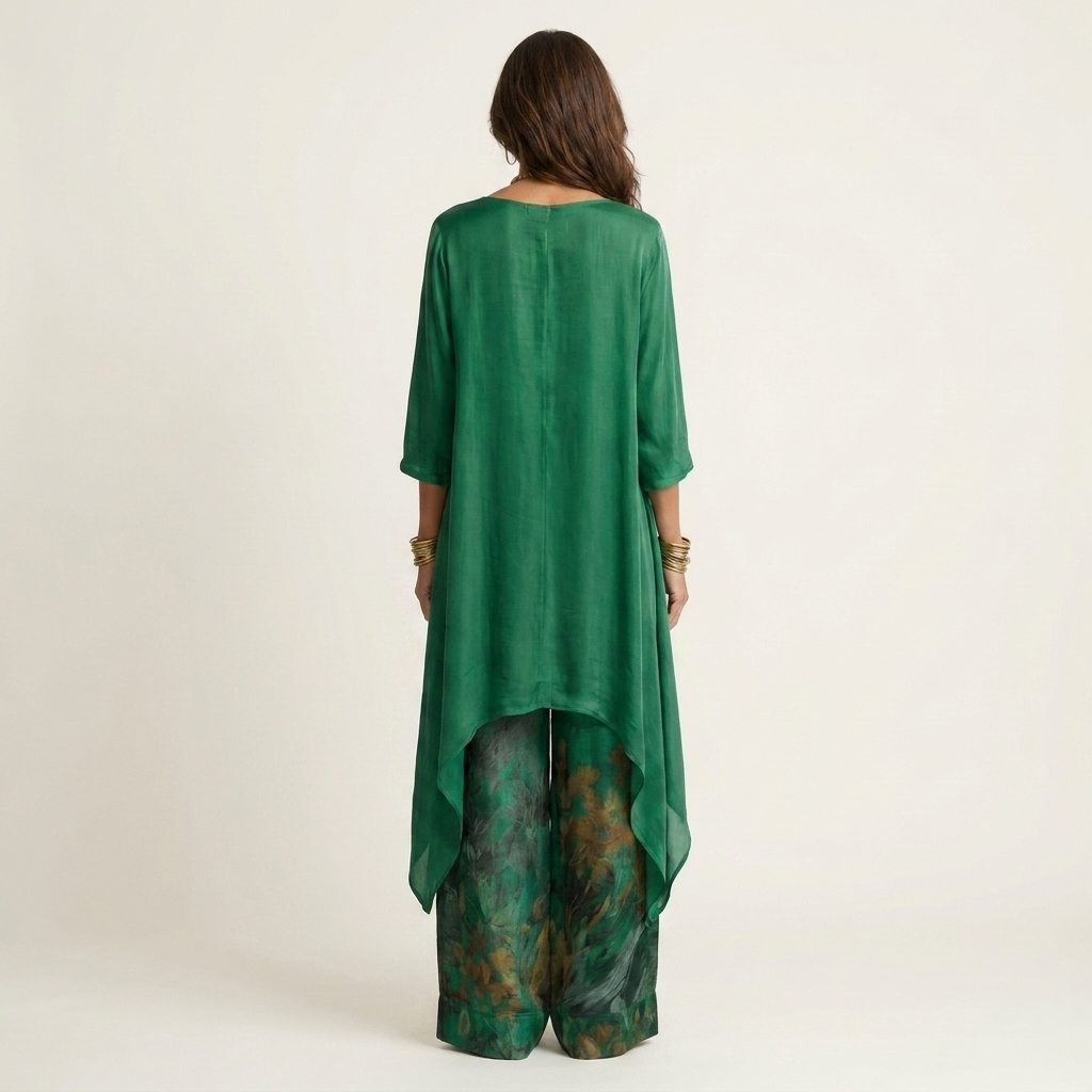 Brenda | Completo Due Pezzi Tunica Asimmetrica e Pantaloni a Gamba Larga