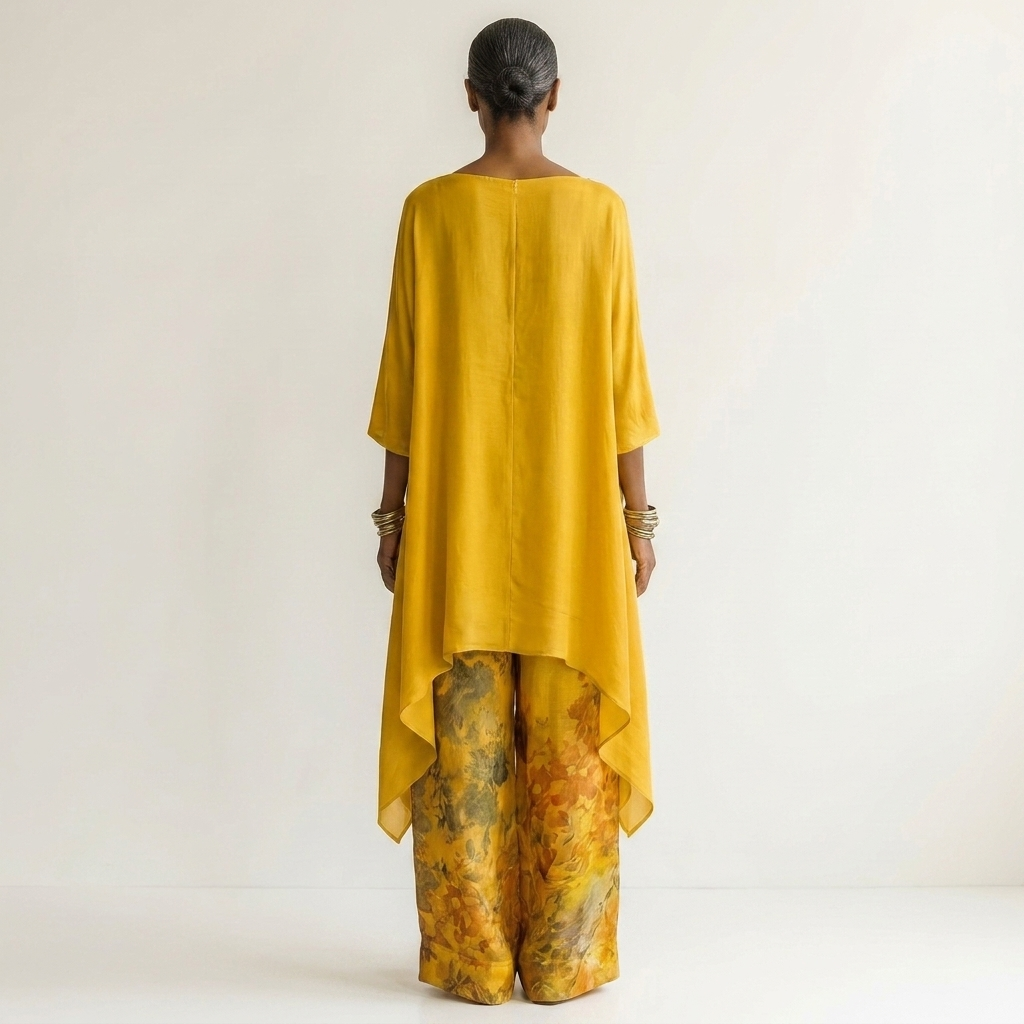 Brenda | Completo Due Pezzi Tunica Asimmetrica e Pantaloni a Gamba Larga