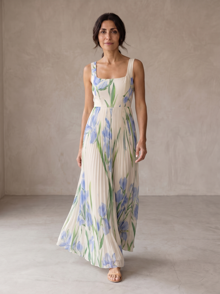 Oriah | Maxi abito floreale svasato