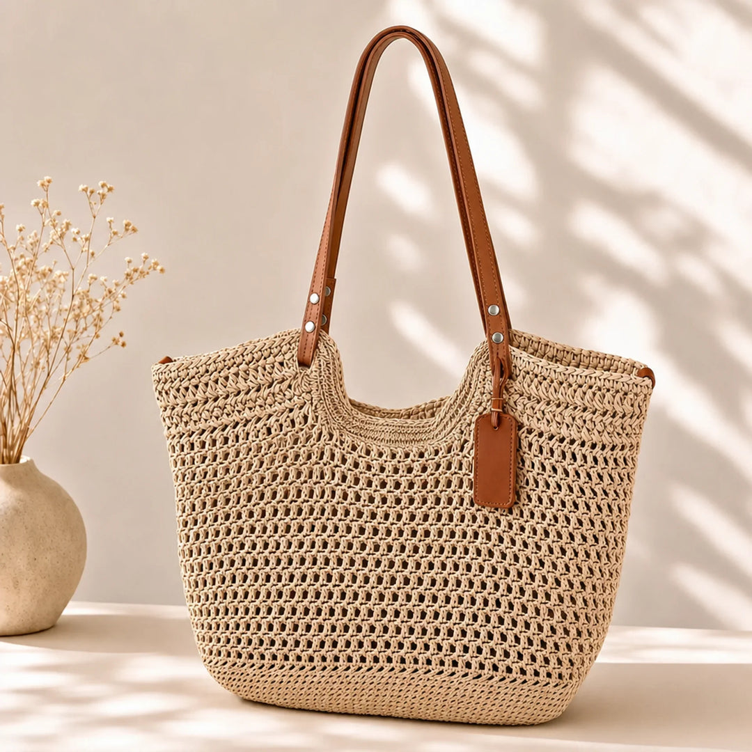 Clare | La Borsa Tote all'Uncinetto Tessuta a Mano