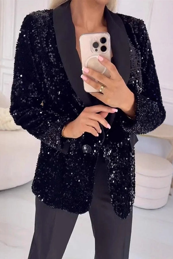 LUXARA™ - Blazer con paillettes scintillanti