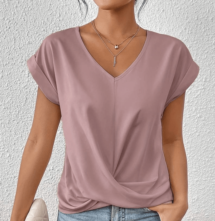 Barbara | Tummy Tucking V-Neck Top