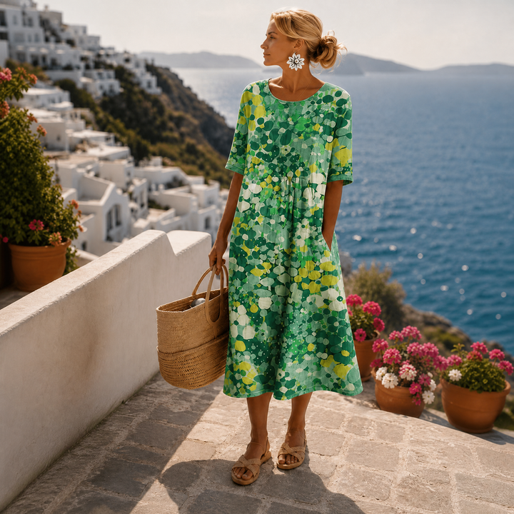 Isadora | Abito midi floreale fluido leggero