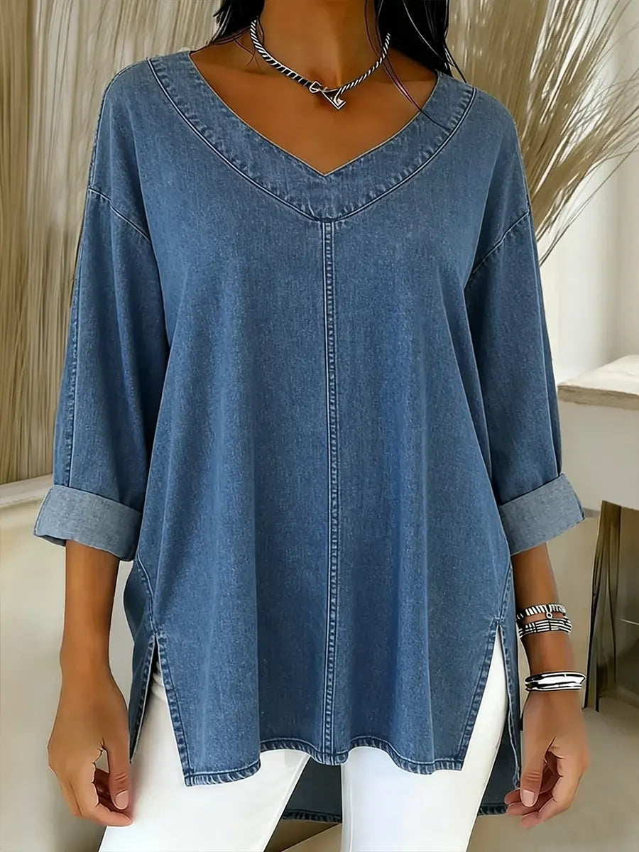 Lucy | Elegante Top in Denim