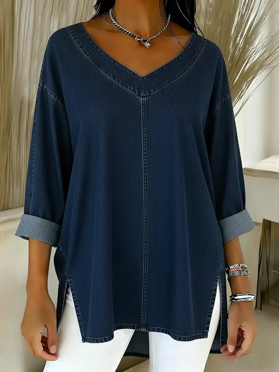 Lucy | Elegante Top in Denim
