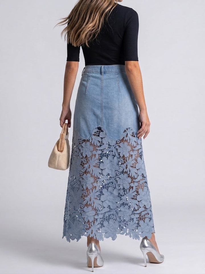 Grace | Denim Lace Skirt