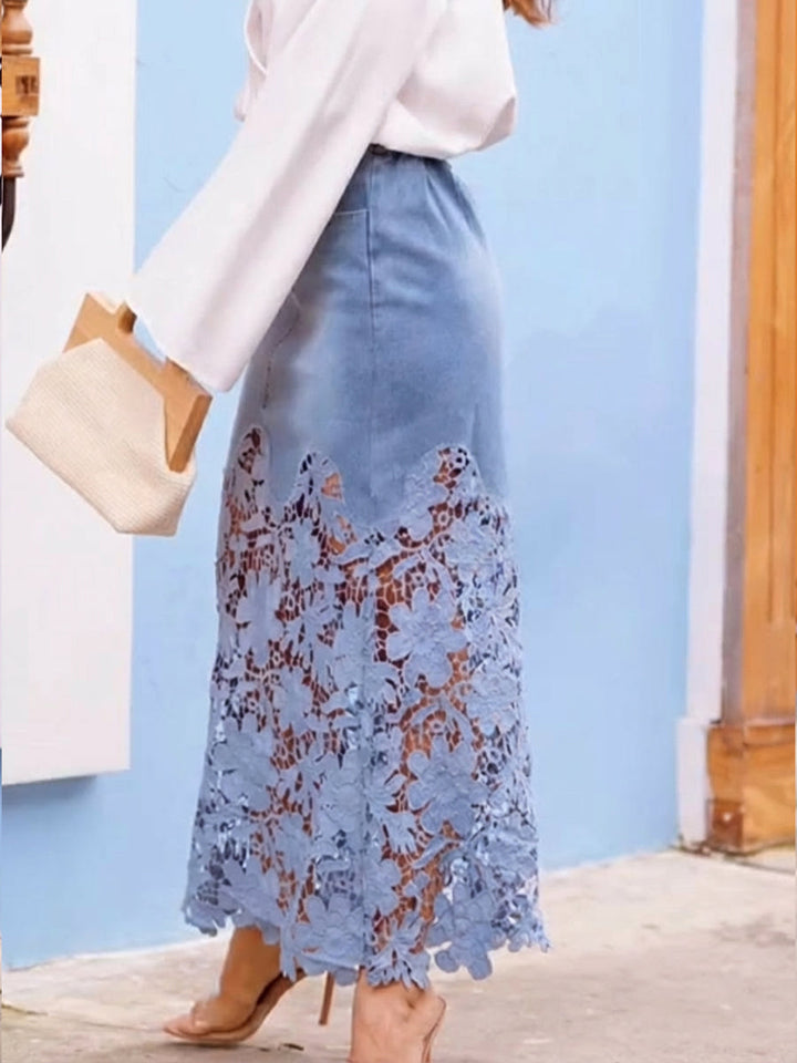 Grace | Denim Lace Skirt